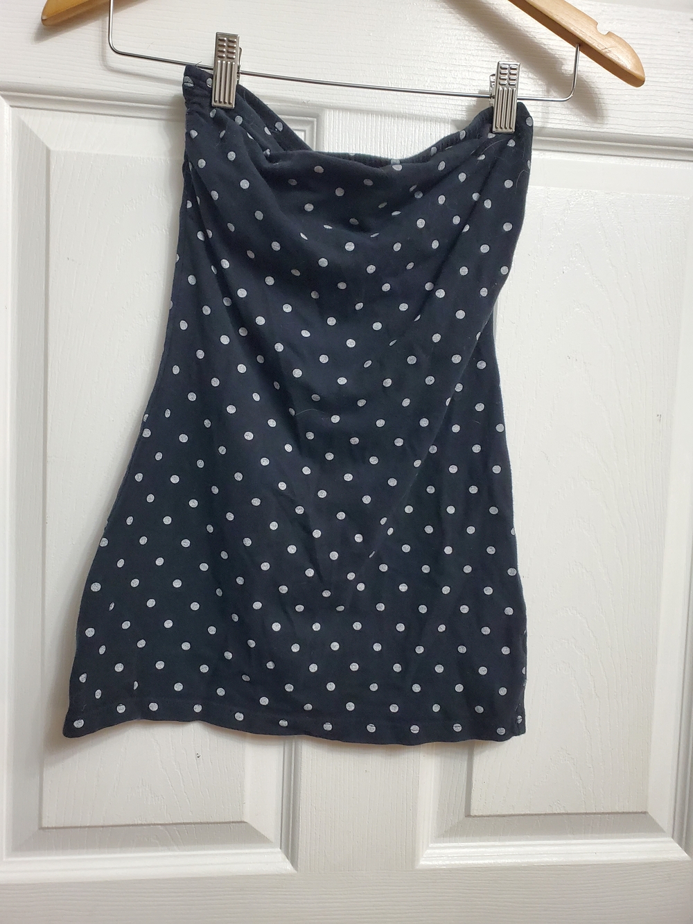 Primadonna Black Polka Dot Strapless Tube Top W/Builtin Bra - SIZE S